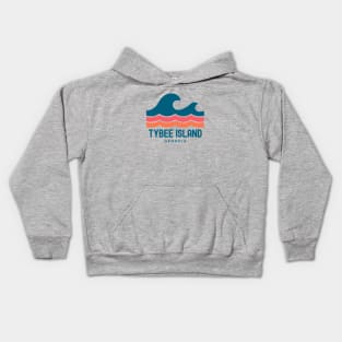 Tybee Island Georgia Vintage Wave Kids Hoodie